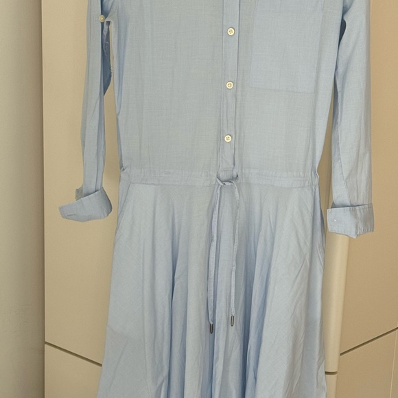Pure DKNY Light Blue Midi Dress with long sleeve. SizeXP - Picture 11 of 13